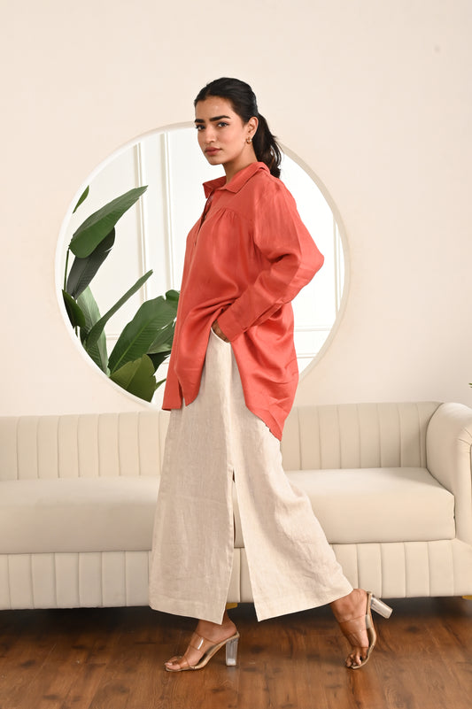 Natural Ease High Waisted Ankle Length Slit Skirt