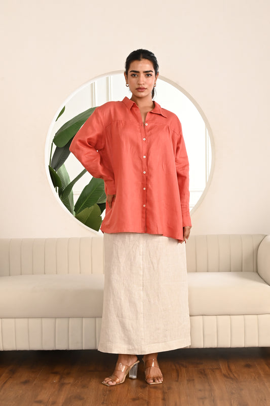 Natural Ease High Waisted Ankle Length Slit Skirt